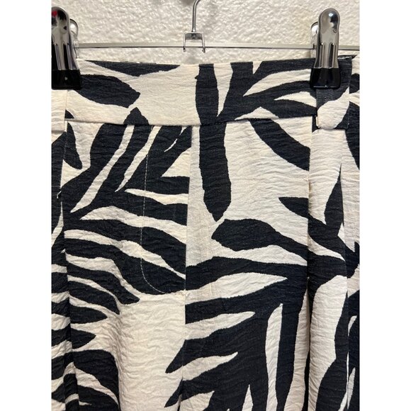 Rachel Zoe Black & White Tropical Leaf Print Cropped Pants Size M - Picture 6 of 6